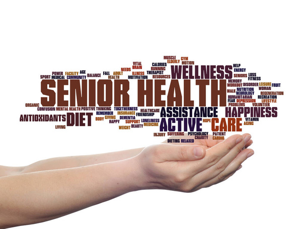 senior health word cloud  - Photo, Image