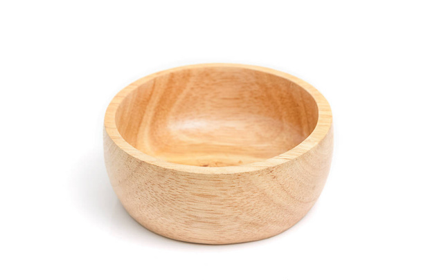 Fából készült bowl elszigetelt fehér background - Fotó, kép