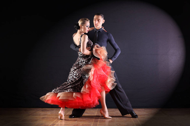 dancers in ballroom isolated on black background - Fotografie, Obrázek