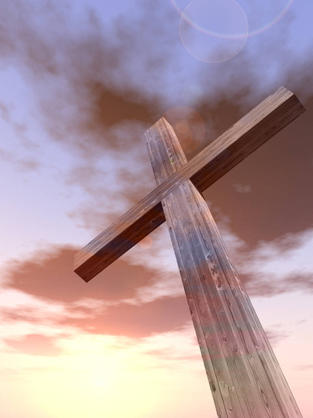 cruz de madeira conceitual
  - Foto, Imagem