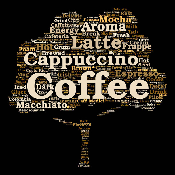 káva, cappuccino slovo mrak  - Fotografie, Obrázek