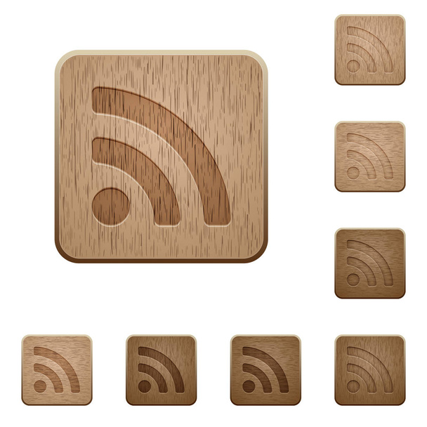 Radio signaal houten knoppen - Vector, afbeelding