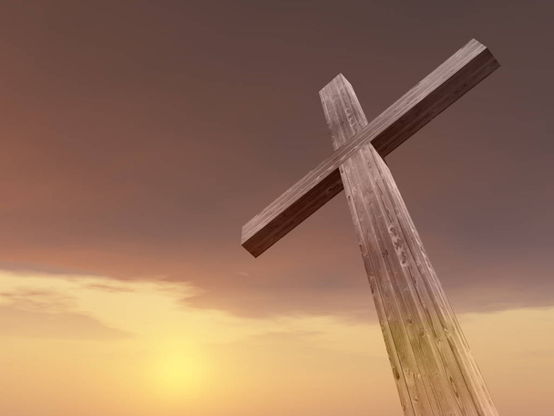 концептуальный деревянный крест
  - Фото, изображение