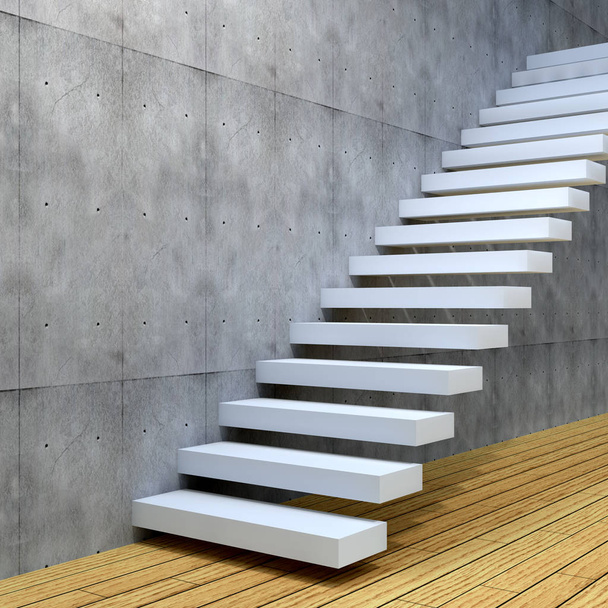  Konzeptionelle Treppe aus weißem Stein  - Foto, Bild
