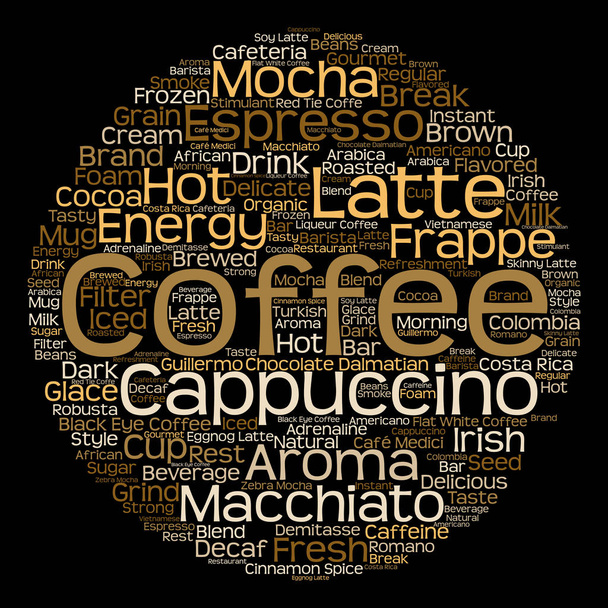 koffie, cappuccino word cloud  - Foto, afbeelding
