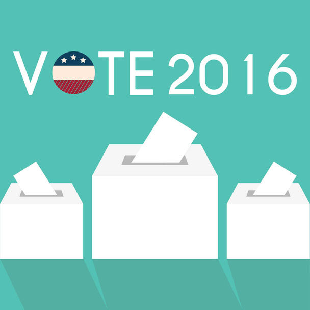 Presidential Election Day Vote Box. American Flag's Symbolic Ele - Vector, Image