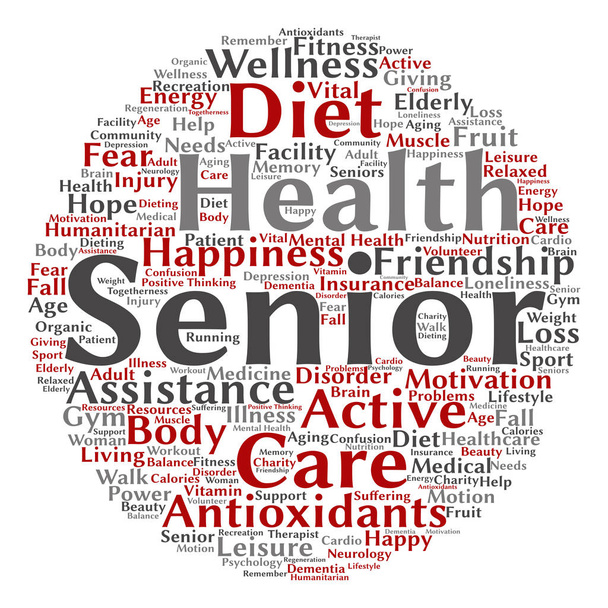  senior health word cloud  - Photo, Image
