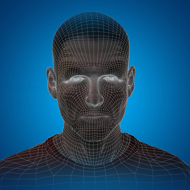 lidská mužská tvář - Fotografie, Obrázek