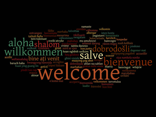 nemzetközi szó felhő üdvözlés  - Fotó, kép