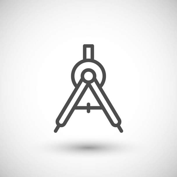 Icono de línea brújula - Vector, imagen