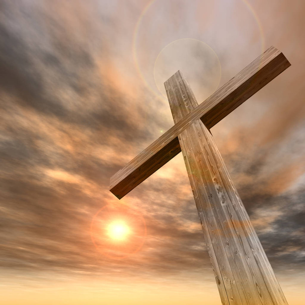 cruz de madeira conceitual
  - Foto, Imagem