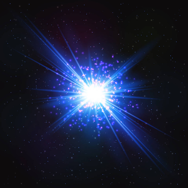 Absztrakt csillogó kozmikus Flash csillag. - Vektor, kép