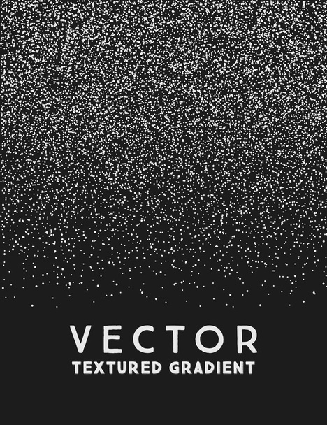 Monochrome stippled gradient texture, abstract noir background - Vector, Image