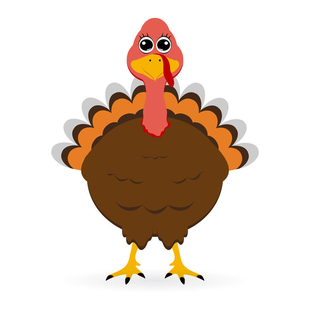 Turkey in hat on Thanksgiving Day - Vector, Image