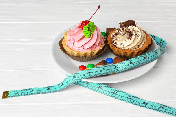 Dieting concept with measuring tape - Foto, immagini