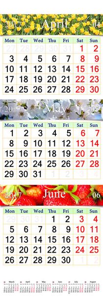 Calendario de abril- junio 2017 con fotos
 - Foto, imagen
