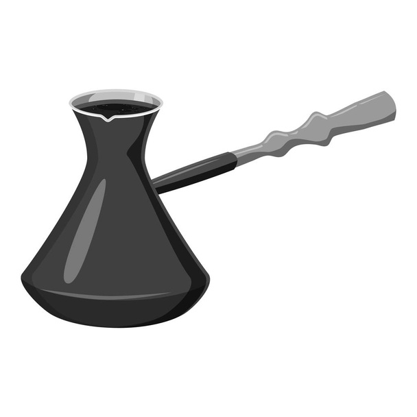 Cezve for coffee icon, gray monochrome style - Вектор,изображение