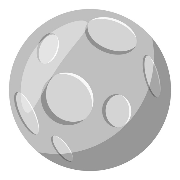 Full moon icon, gray monochrome style - Vektor, obrázek