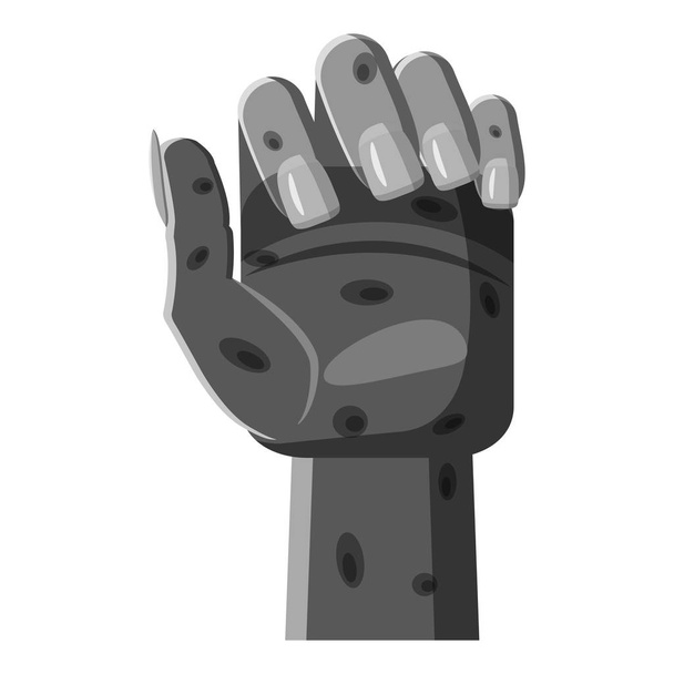 ゾンビの手アイコン、灰色のモノクロ スタイル - ベクター画像