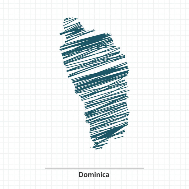Doodle vázlat-Dominikai Köztársaság Térkép - Vektor, kép