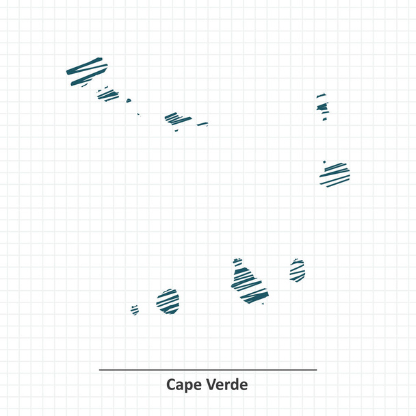 Doodle sketch of Cape Verde map - Vector, Image