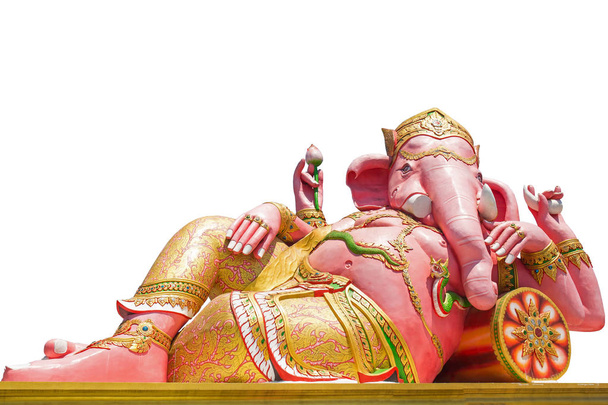 Beautiful Ganesh statue isolated on white background, Is highly respected by the people of Asia. clipping path - Photo, Image