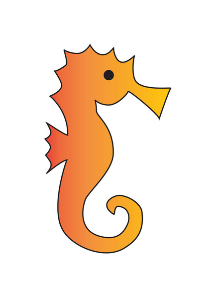 Seepferdchen-Logo auf weiß - Vektor, Bild