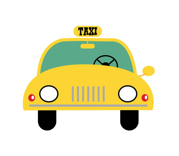 Taxi lapos stílusú ikon. - Vektor, kép
