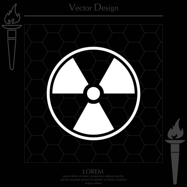 Platte straling pictogram - Vector, afbeelding