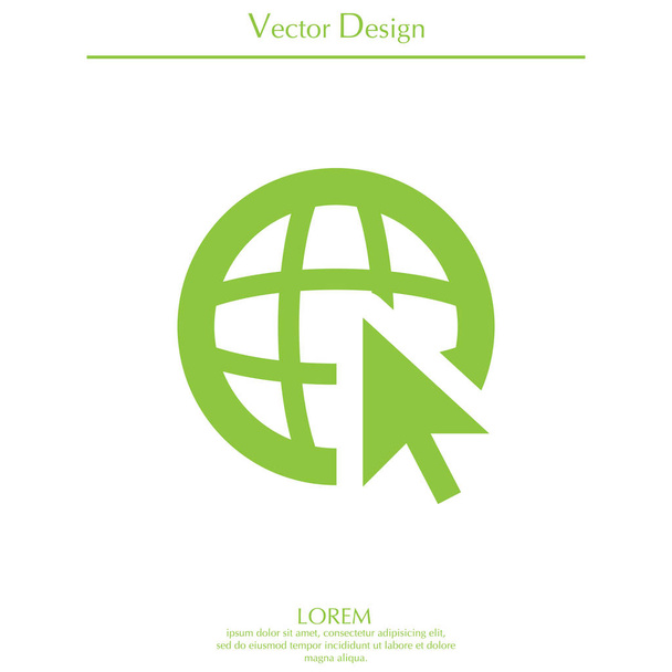 wereldbol teken icoon - Vector, afbeelding