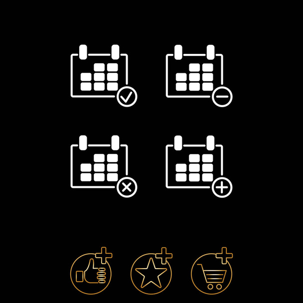 icona della linea del calendario
 - Vettoriali, immagini