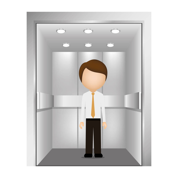 people in elevator design - Vector, Image