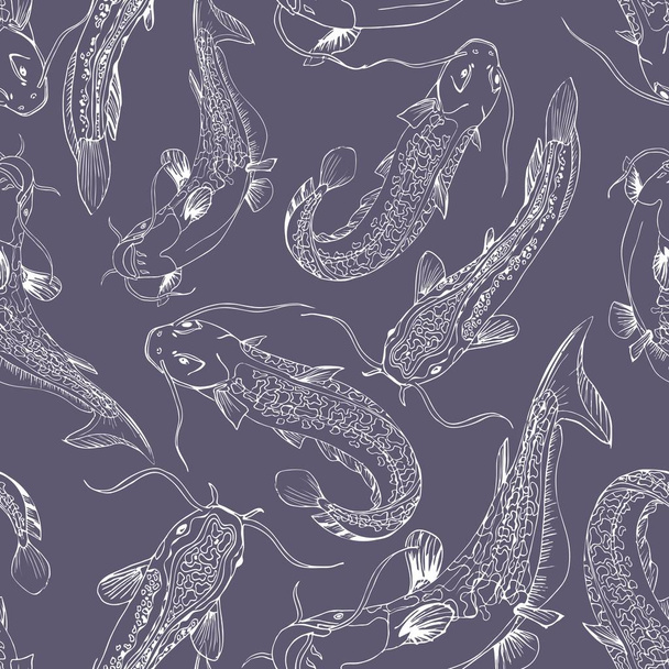 Vector catfish pattern - Photo, image