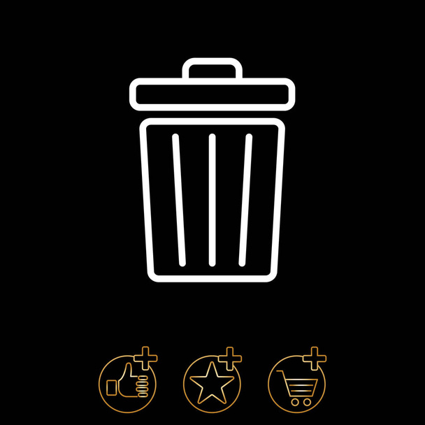 Ícone de lata de lixo
 - Vetor, Imagem