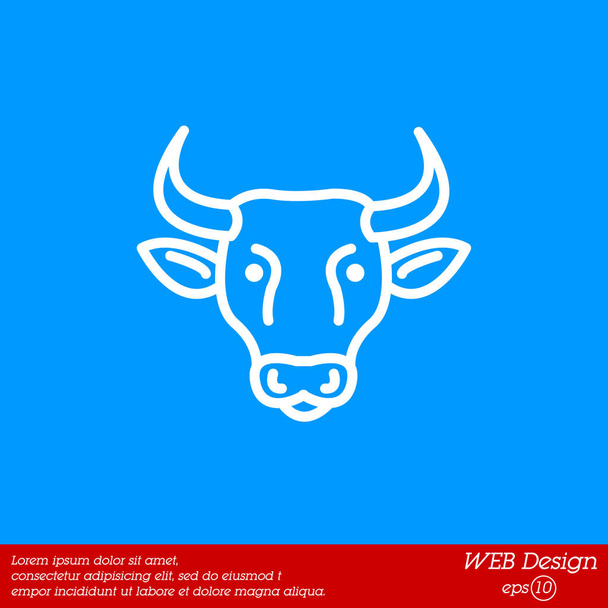 Vaca icono simple
 - Vector, imagen