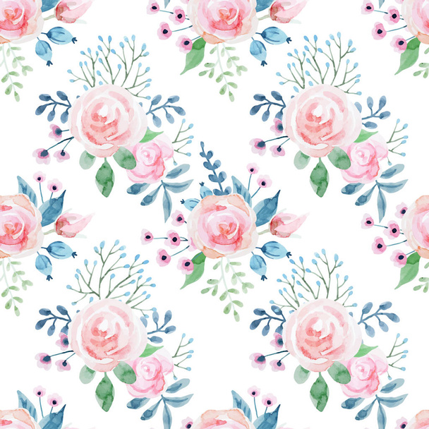Watercolor floral pattern - Vektor, obrázek