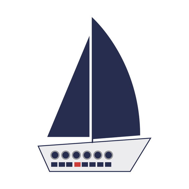 nautical sailboat icon - Vector, Image