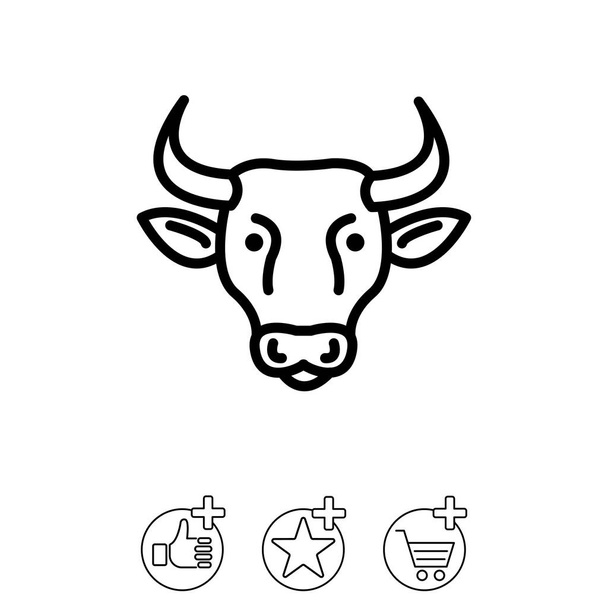 Cow simple icon - Vector, Image