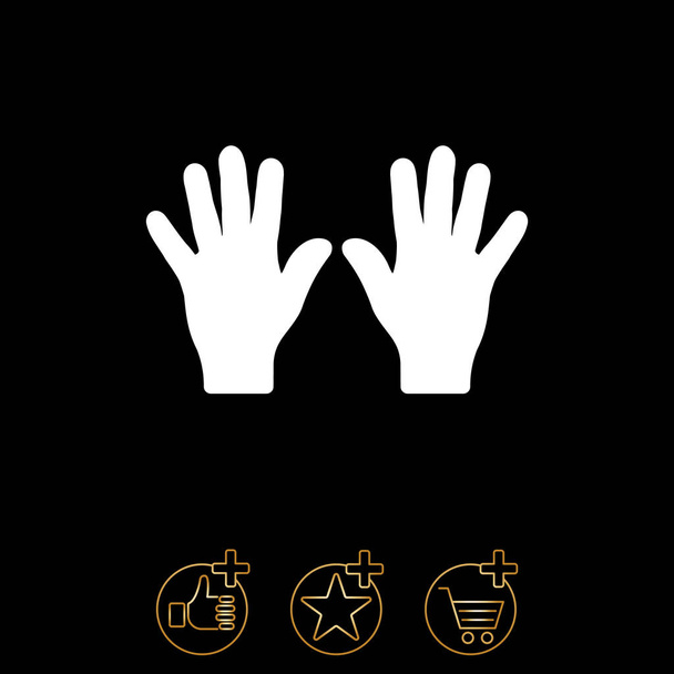 kezek egyszerű pókháló ikon - Vektor, kép