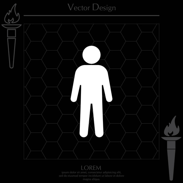 simple man icon - Vector, Image