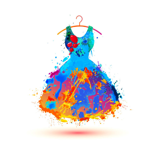 Warercolor splash verf jurk - Vector, afbeelding