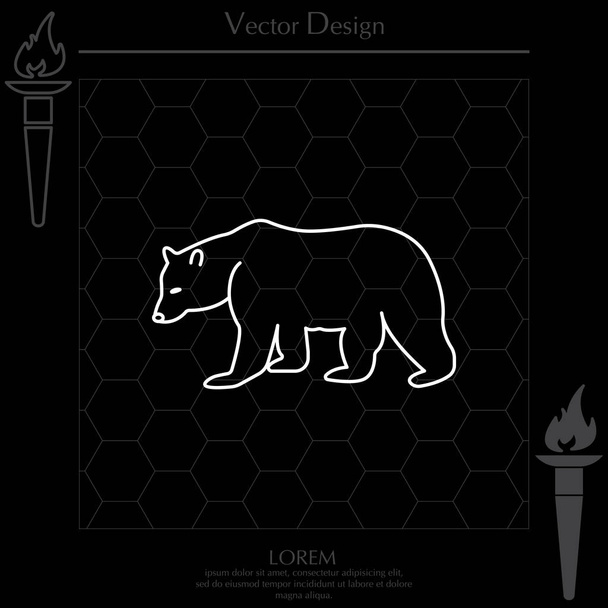 símbolo de oso icono
 - Vector, imagen