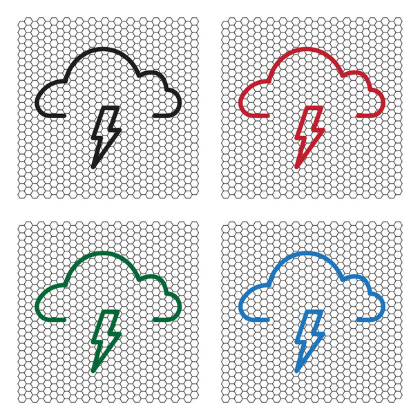 weather thunderstorm icon - Vector, Image