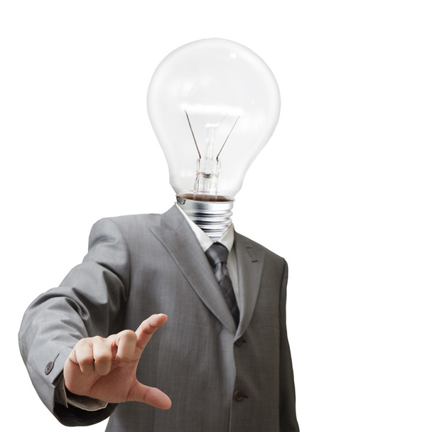 Businessman,light bulb head - Foto, imagen