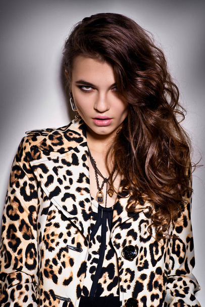 Girl in leopard blouse - Photo, Image