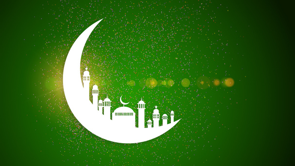 Mond, abstrakte Ansicht der Moschee oder Masjid mit Schatten auf dem Mond, pap - Foto, Bild