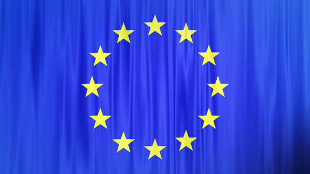 Mávání barevnou vlajkou Evropské unie - Fotografie, Obrázek