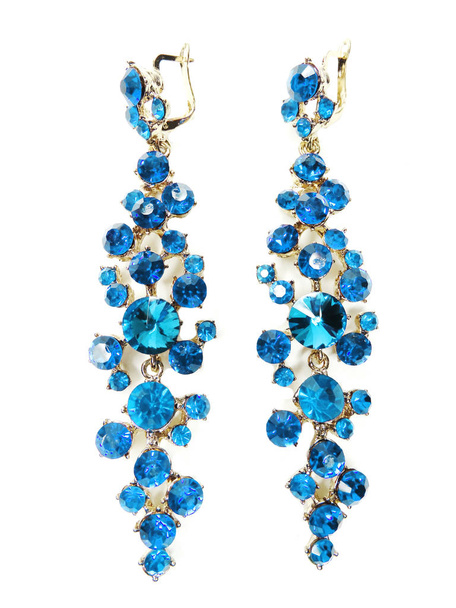 jewelry earrings with bright crystals  - Zdjęcie, obraz