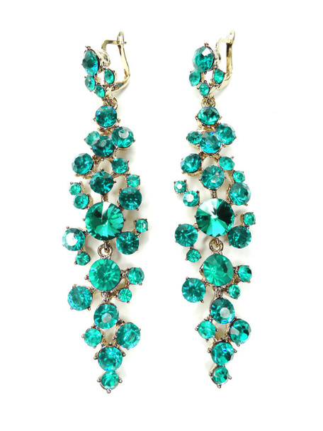 jewelry earrings with bright crystals  - Zdjęcie, obraz