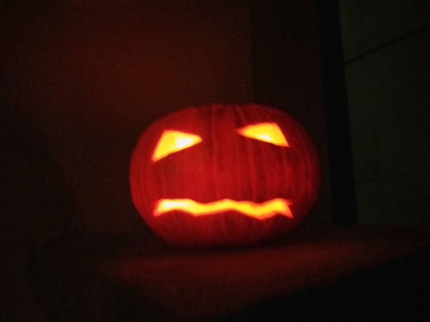 Halloween Jack o'Fener turuncu pumpking lamba - Fotoğraf, Görsel